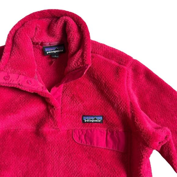 Patagonia Women’s Re-Tool Snap Funnel Neck Hot Pink Fleece Pullover Jacket Sz S - Picture 2 of 8